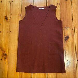 Misha and Puff V neck wool dress